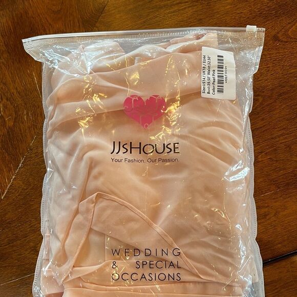 JJ’s House  pearl pink caplet sheath knee length chiffon pleated skirt - Picture 16 of 16